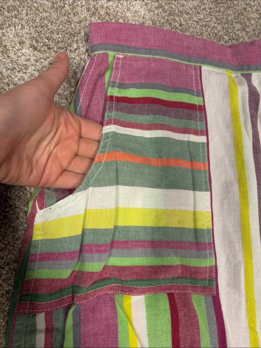 Kavu striped cotton midi skirt size xl - Picture 2 of 6
